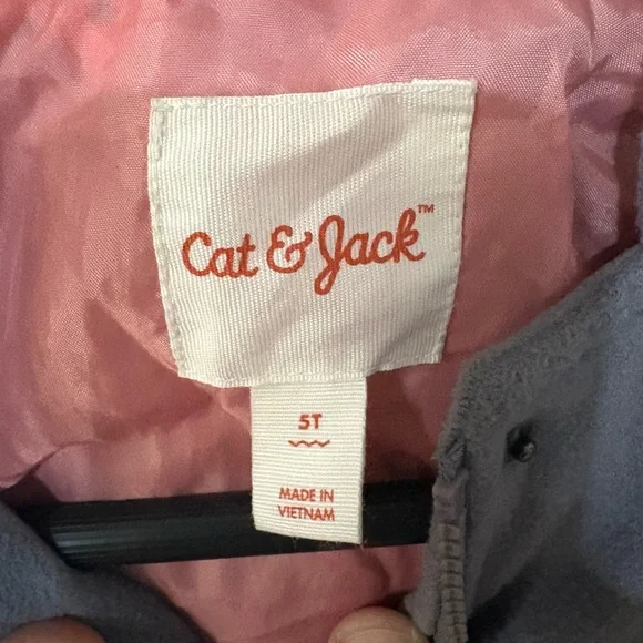 Cat & Jack Gray Bunny Hooded Jacket with Ears & Tail Toddler 5T - Picture 3 of 5